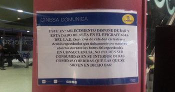 prohibido comida cine