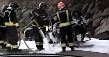 coche volcado a6 2