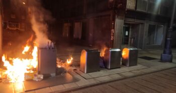 Huelga de basura. Contenedores quemados 1