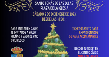 Cartel Encendido de Luces de Navidad Elegante Navideño Azul Dor