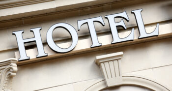 Hotel entrance sign