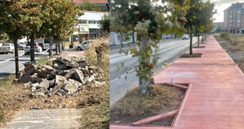 Antes y después acera avda de la Cemba