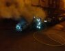 Un vehículo resulta calcinado en la calle San Valerio en Ponferrada